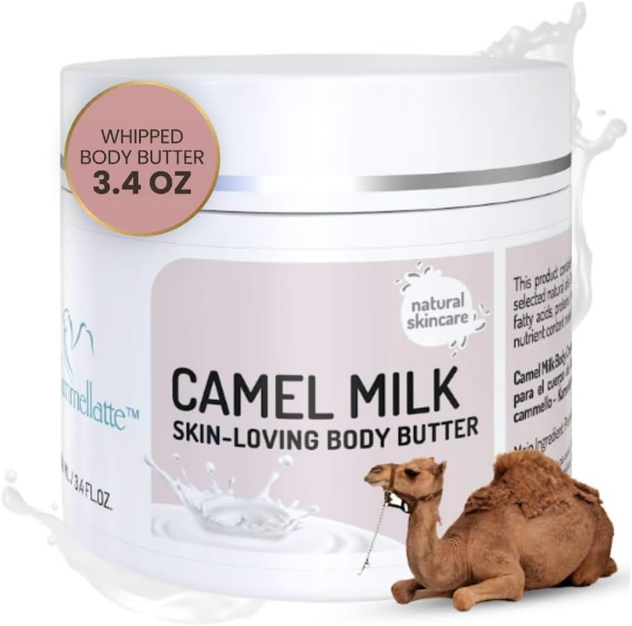 - Cammellatte Camel Milk Body Butter | Firming Moisturizer | for Crepey, Dry Skin, Wrinkles & Uneven Texture | Natural Bioactive Anti-Aging Renewal Cream 3.4 oz