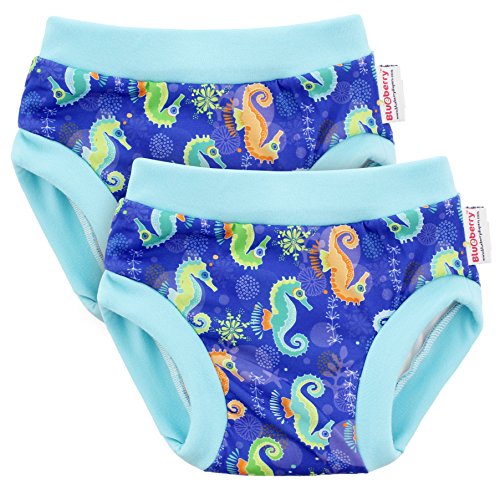 Blueberry Training Pants, Bundle of 2 (Medium, Seahorse)