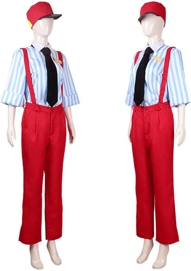 Kasane Costume Kasane Outfit Uniform Red Overalls Hat