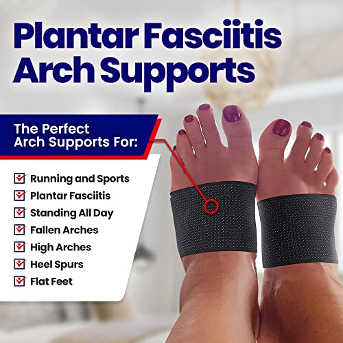Plantar Fasciitis Arch Supports - Compression Sleeves Foot Brace For Heel Pain, Bone Spurs, Flat Feet, High Arches Copper Infused Plantar Fasciitis Relief Bands Women Men Under Or Over Socks Fits Most #TOP2
