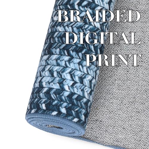 Braided-Printed-Area-Rug-4×6-Washable-Rug-Vintage-Indoor-Farmhouse-Rug-Low-Pile-Non-Slip-Living-Room-Rug-Soft-Boho-Braided-Throw-Carpet-for-Bedroom-Dining-Room-Nursery-Home-Office-Blue Braided Printed Area Rug 4×6 Washable Rug Vintage Indoor Farmhouse Rug Low Pile Non Slip Living Room Rug Soft Boho Braided Throw Carpet for Bedroom Dining Room Nursery Home Office Blue