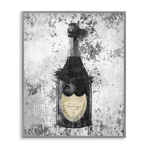 Champagne Grey Gold Ink Illustration, 16 x 20 Inch Framed Giclée Print