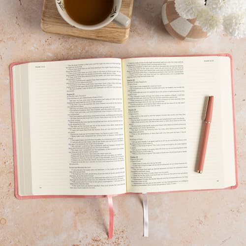 KJV Notetaking Bible, Large Print Edition, Soft Pink LeatherTouch, Red Letter, Wide Margins, Journaling Space, Single-Column, Reading Plan, Easy-to-Read Bible MCM Type - image 2