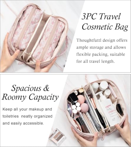 Image of Travel Makeup Bag, Large Capacity Puffy Toiletry & Cosmetic Bag for Women