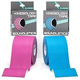 [page_title]-Boundletics Kinesiologie Tape Classic - 2er Set - Physiotape 5cm x 5m - Kinesio Tapes mit Anleitung (Blau + Pink)