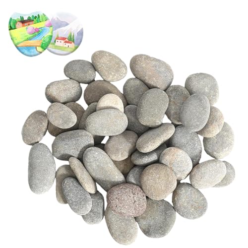 Lot de 50 galets à peindre, 1 à 3 cm, grands galets de rivière, petits galets de rivière, pierres décoratives, pierres décoratives naturelles, pour jardin, pots de fleurs et aquariums