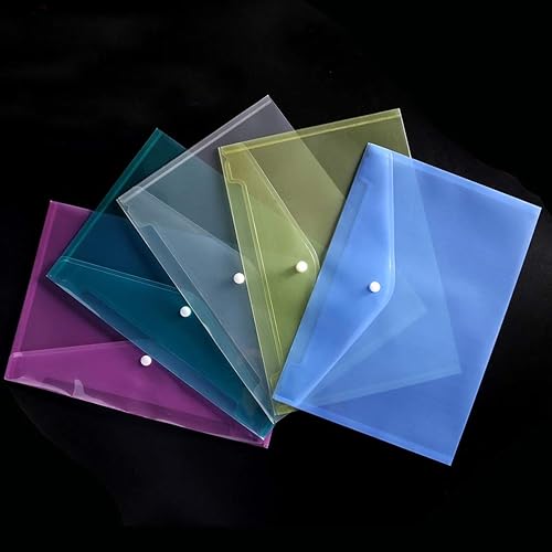 Miniatura 4 de Kisangel 12 carpetas de archivos de plástico con cierre a presión, bolsas para documentos y suministros de oficina (color mezclado)