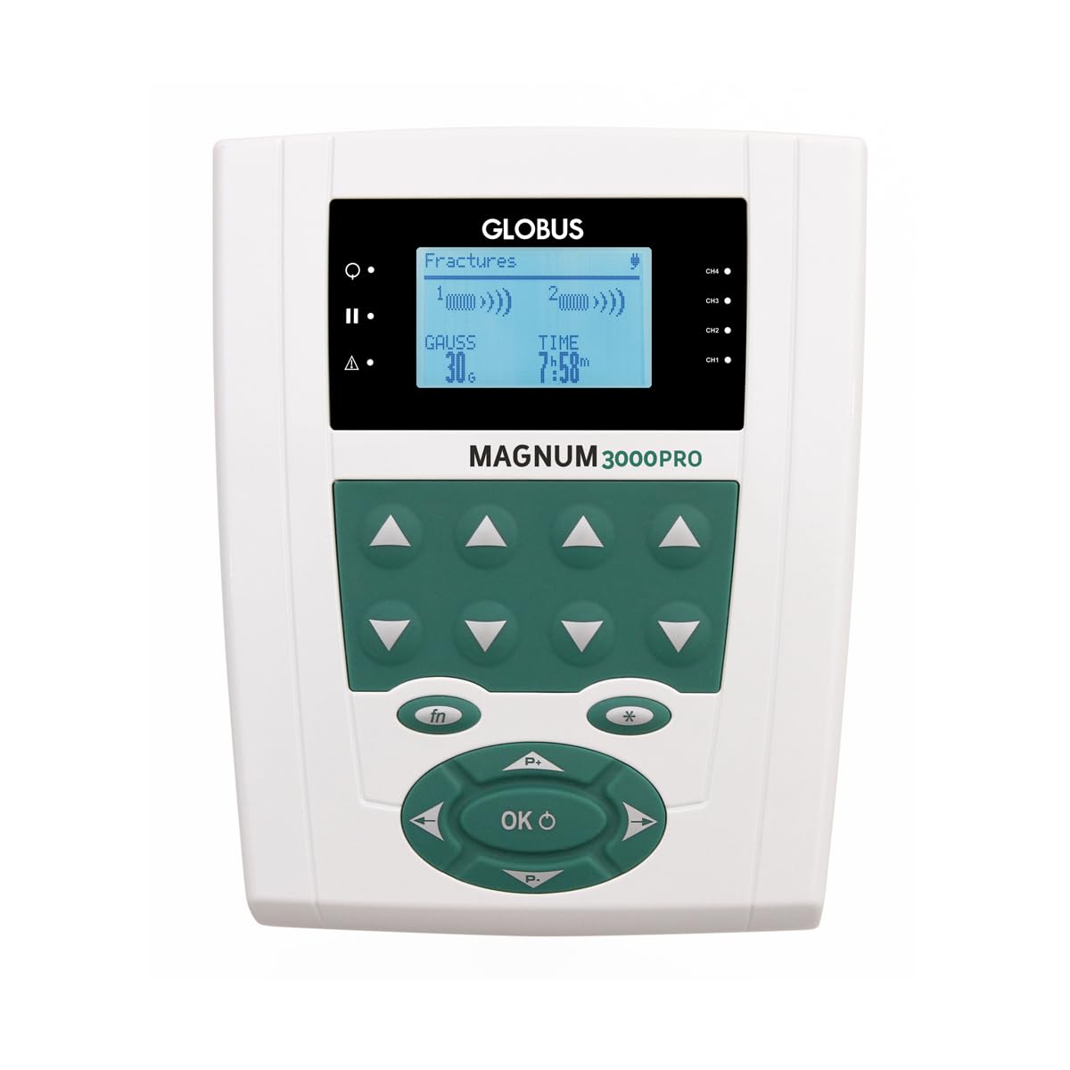 GLOBUS | Magnum 3000 Pro, Magnetoterapia Professionale con 400 Gauss Totali di Potenza, 70 Programmi Certificati, per La Cura di Patologie Osteoarticolari e Recupero Dopo Interventi Ortopedici
