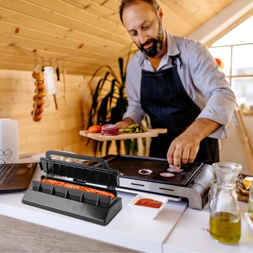 Kebab-Maker, Kebab-Maker-Presse aus Kunststoff Kebab-Maker Grillspieße Wiederverwendbar Einfacher Kebab-Maker Grillwerkzeug für Grillen im Freien Türkisches Party-Kebab-Grillgerät (Schwarz)