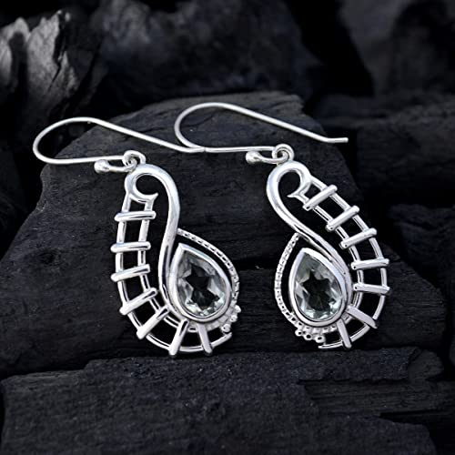 Boucle d'oreille pour les femmes RIYO en améthyste verte 925 - 2
