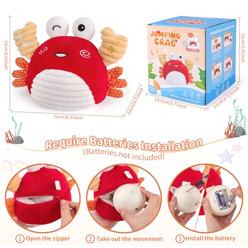 Krabbe Baby Spielzeug 6 7 8 9 10 11 12 Monate, Musikalische Krabbelspielzeug, Babyspielzeug Neugeborenes Geschenk 1 2 Jahre Junge Mädchen-Verstellbare Lautstärke, 100 Lieder und Aufnahmefunktio