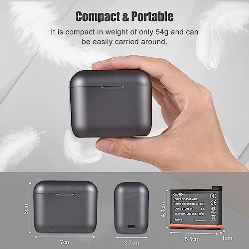 Cargador de batería con 2 canales y funda de almacenamiento para X3 con dos baterías de 1800 mAh 2