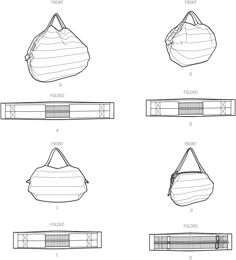 Simplicity SS9908OS Easy to Make Bag Sewing Pattern Packet, Design Code S9908, Four Sizes