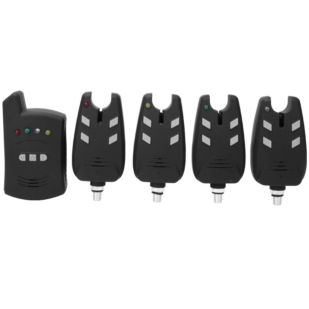 4 STK. Angelbissalarm & 1 STK. Empf?ngeranzeige Ton & LED-Lichtalarm Fischausr¨¹Stung Zubeh?r Elektronischer Angelalarm Drahtloses Set