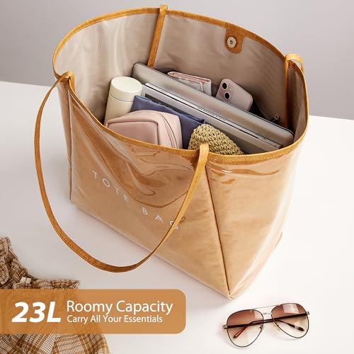 Image of KALIDI PVC Tote Women Weekender Bag Large Shopper Handbag Oversize Shoulder Travel Purse