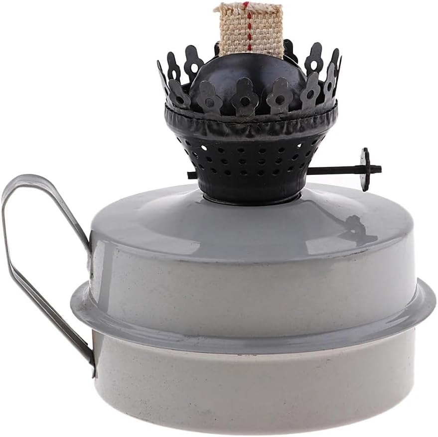HEPBAK Portable Outdoor Lantern Camping Craft Light Kerosene Oil Lamp Lighting, Gray