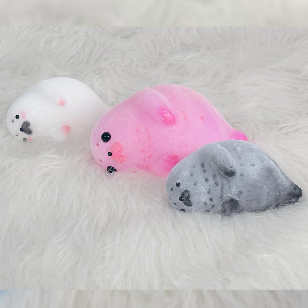 Tier Squishy Bastelset Große Seehund Silikonform 15cm Flüssigsilikon Flockpulver