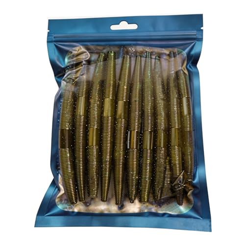 Soft Plastic Bass Fishing Lures 5" - Salt Infused Stick Bait, Fall Rate for Wacky/Texas/Carolina Rig, Saltwater Soft Plastic Swimbaits, Bass Lures Soft Plastic Freshwater