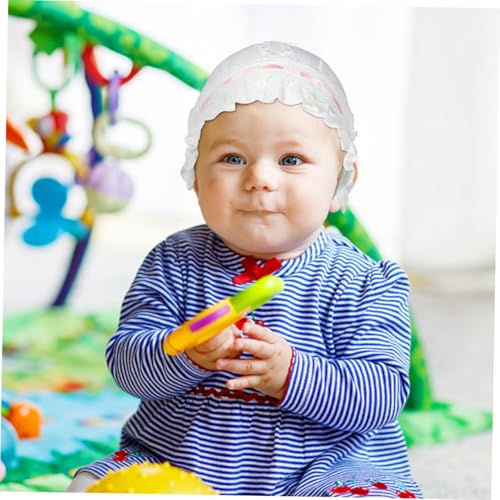 2Pcs Cute Cotton Beanies for Boys Breathable Bonnet Caps for Daily Wear and Year Months White4