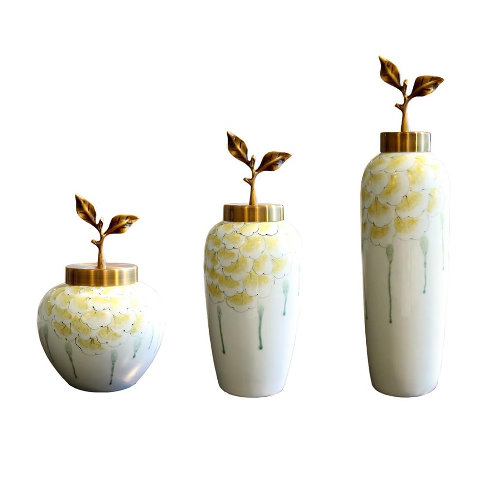Centerpiece Vases Modern Home Ceramic Vase Three-piece Set Decoration Living Room TV Cabinet Flower Arrangement Table Dried