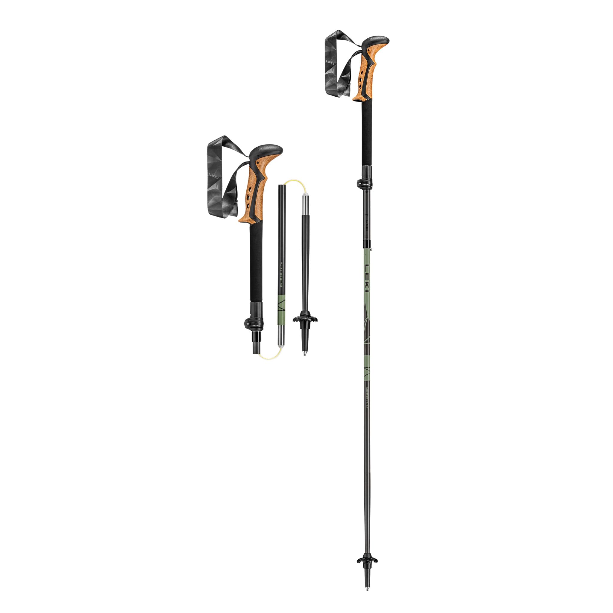 LEKI Khumbu FX TA - Bastones de senderismo plegables y ligeros de aluminio para senderismo y senderismo
