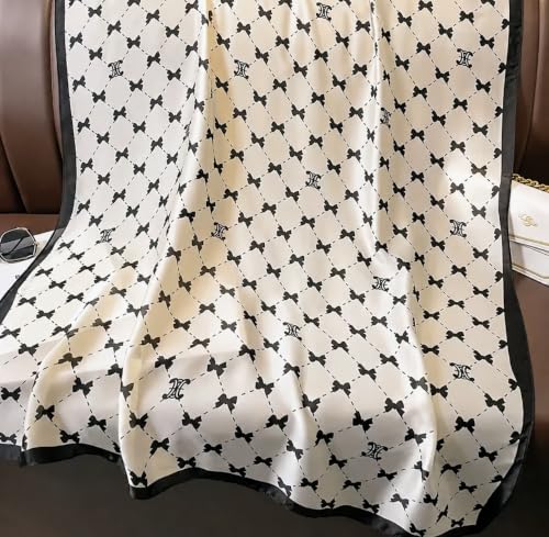 Image of MALINA Women's Polyester Silk Satin Stole Scarf - Soft Lightweight Fashion Wrap, Elegant Floral & Gradient Design, summer stole,Scarf For Women,Premium Stole,Large Size 180x90 cm'