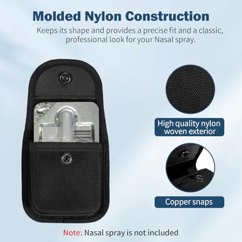 Image of KENOBE Nasal Spray Pouch, Molded Nylon Belt Pouch for Naloxone Carrying Case Kit, Protective Storage Case for Opioid Overdose Antidote Emergency, First Aid Spray Holster
