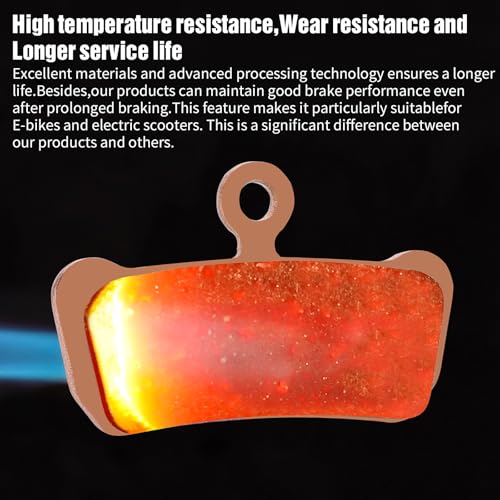 4 Pairs Bike Disc Brake Pads Compatible with SRAM Guide Brake Pads AVID E7 Trail,E9 Trail,XO Trail,XX Trail,Guide R,4 Piston Caliper Sintered Metal Bicycle Ebike Brake Pads Replacement