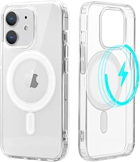 جراب حماية سيليكون ناعم الملمس متوافق مع موبايل ايفون 12 ميني من ماج سيف، ظهر شفاف عالي الدقة مع حواف مرتفعة، غطاء حماية رفيع من البولي يوريثين الحراري المقاوم للصدمات - شفاف