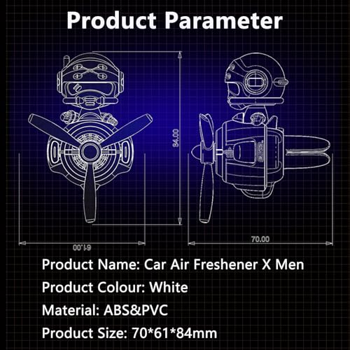 Image of X Men Car Air Fresheners Pilot Car Diffuser | Cute Car Perfume, Funny Car Fragrance, Rotating Propeller Design, Silicone Clip, Easy Installation, Long-Lasting Fragrance