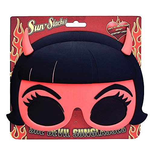 Sun-Staches Devil Girl Sunglasses | Red Hot Party Attire | UV 400 | One Size Fits Most2