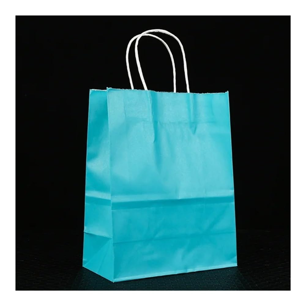 UYFRD Bunte Papiertüten mit Handheld-Design, Weihnachten, Valentinstag, Hochzeit, Party, Geschenktüten, Schmuck-Einkaufstaschen (blau, 10 Stück, 40 x 13 x 31 cm)