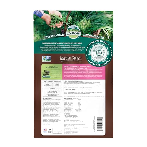 Oxbow Garden Select Rabbit Food, Young, Made with Oxbow Alfalfa for Rabbit, Bunny Food Pellets, Non-GMO, No Soy or Wheat, Small Animal Pet Products, Made in USA, High Fiber, 4 lb. Bag - Image 3