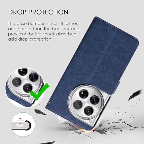 Image of Flip Cover Back Case for OnePlus 12R 5G | Premium Leather Finish | Inbuilt Pockets & Stand | Flip Cover Back Case for OnePlus 12R 5G (Blue)