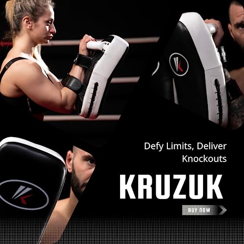 Kruzak Muay Thai Kick Pad For Training, Kicking Strike Shield For Kickboxing Martial Arts Sparring Taekwondo Muay Thai Mma Karate And Combat Sports (Black/White, Single Pack) #TOP2