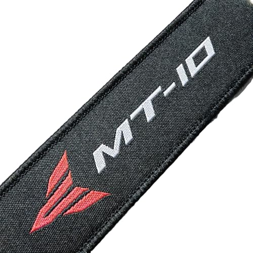 Image of Motorcycle Keychain Metal Key Tag Label Ring Compatible With Yamaha FZ10 MT10 Black Red
