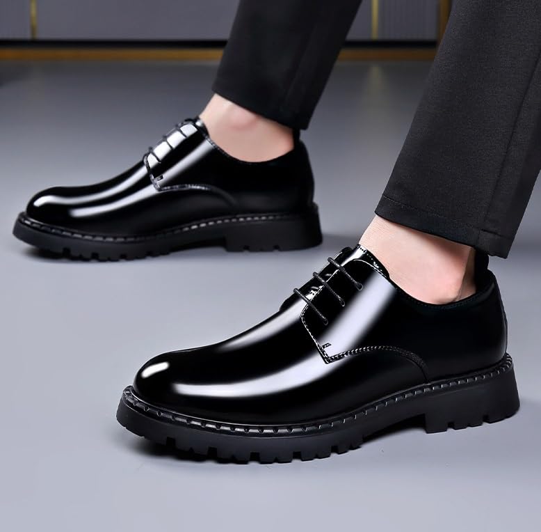 Dress Sneakers Men's Classic Oxfords Classic Lace-up Formal Oxford Shoes Genuine Leather Mens Red Dress Shoes All-Day Comfort3