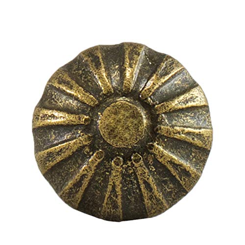 Decotacks® Upholstery Tacks, Furniture Nails, Pins 7/16" Head Diameter - 100 Pcs [Antique Brass Daisy] Dx54Ab #TOP1