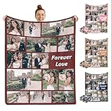 Newcos Custom Blanket with Photos Personalized Love Forever 14 Pictures Blankets as Valentines Meaningful Day Souvenir Customized Blanket for Adult Husband Wife Girlfriend Boyfriend