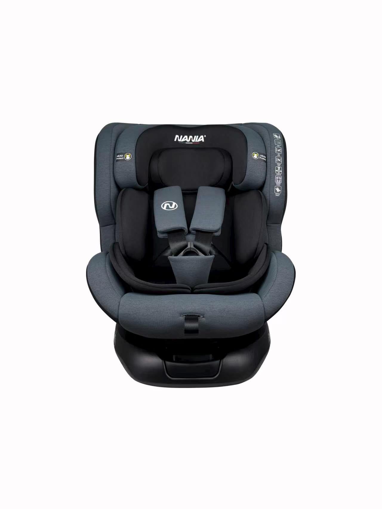 Nania, Parma, Siège auto, i-Size, Pivotant 360, évolutif, naissance et jusqu'à 12 ans environ, Groupe 0/1/2/3, 40-150 cm, Siège Auto ISOFIX, avec indicateur electronique d'installation, Inclinable