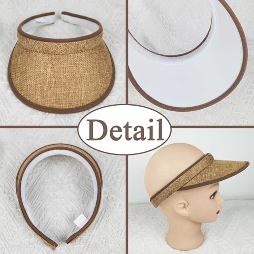 Image of 3 Pieces Clip On Visors Women Men Visor Sun Hats Hat Outdoor Sports Golf Beach Travel Tennis Cap