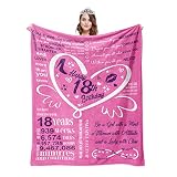 18th Birthday Gifts for Girls, 18 birthday decorations for girls Blanket 60"X50", Happy Birthday Gif