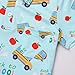 IMEKIS Boys Blue School Bus Pattern Short Sleeve Button-Down Shirt, Size 4-5T, Back to School