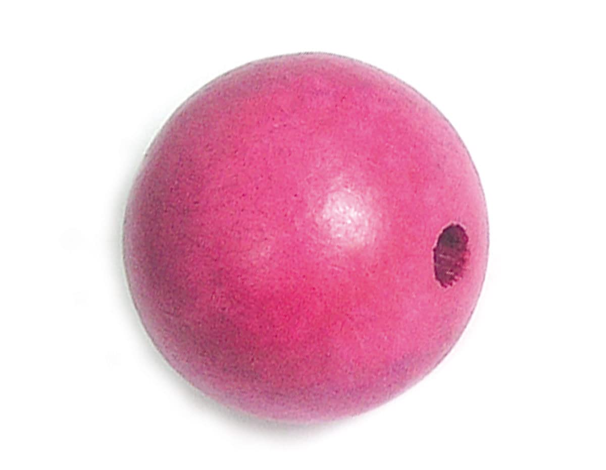 Wood Bead Carmine Ball diam. 25 mm. 100u. Approx.