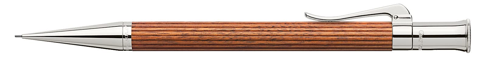 Graf von Faber-Castell - ołówek automatyczny Classic, pernambuk, 0,7 mm | Elegancka rękojeść z drewna pernambukowego z platynowanymi elementami metalowymi, stopień twardości B
