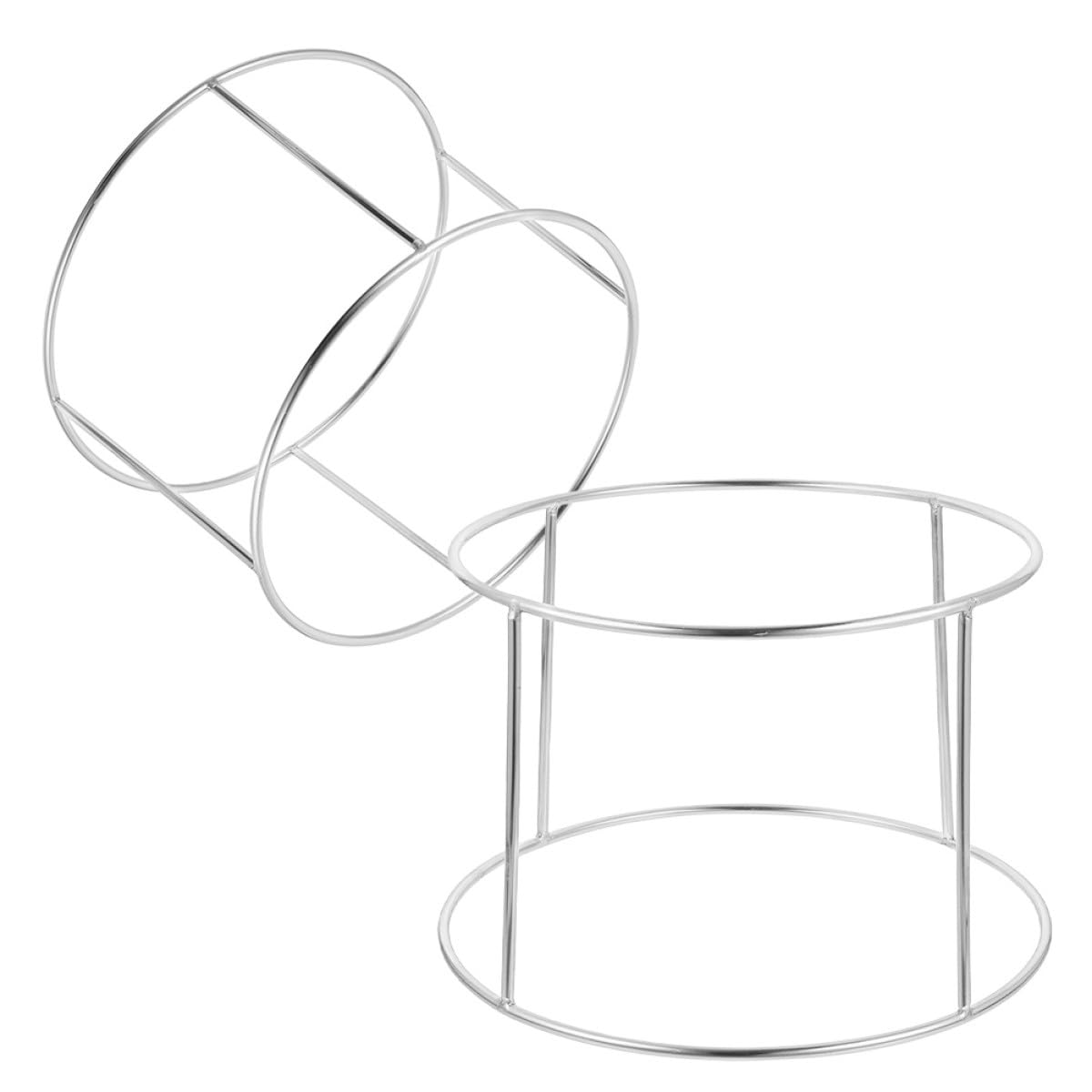 Support à Plateaux de Service Double Couche 2 Pièces en Acier Inoxydable 21-23 CM Cuisine et Buffet