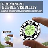 DESELL Golf Green Reader, 2 Pack Golf Ball Marker Hat Clip with High Precision Horizontal Bubble, Putting Training Aid Golf Accessories Tool Gift for Men Women (Black Green)