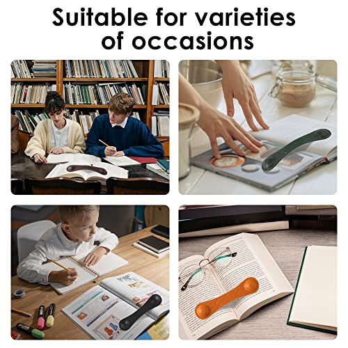 Image of KINIVA Leather Weighted Bookmarks Book Weight Page Holder for Reading,Book Open Holder for Kids Adult,Gifts for Reader (01+04 Coffee)