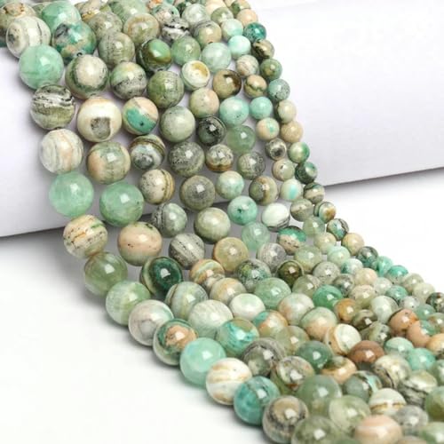 Cuentas espaciadoras redondas de calcita verde de jade de piedra 100% natural para hacer joyas, pulseras de bricolaje, suministros para collares, calcita verde, 8 mm, alrededor de 46 piezas