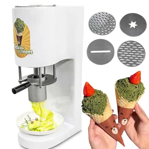 twostronking Gewerbliche Eismaschine Mit 4 Austauschbaren Formen, 80-W-Gelato-Maschine, Mit 0,42-L-Edelstahltrichter, 28–30 L/H, Geeignet Für Dessertläden, Snackbars, Restaurants